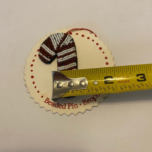 Hallmark Beaded Candy Cane Pin by Artist Cindy Pawlyshn New on Card GR8 Gift - Picture 13 of 15